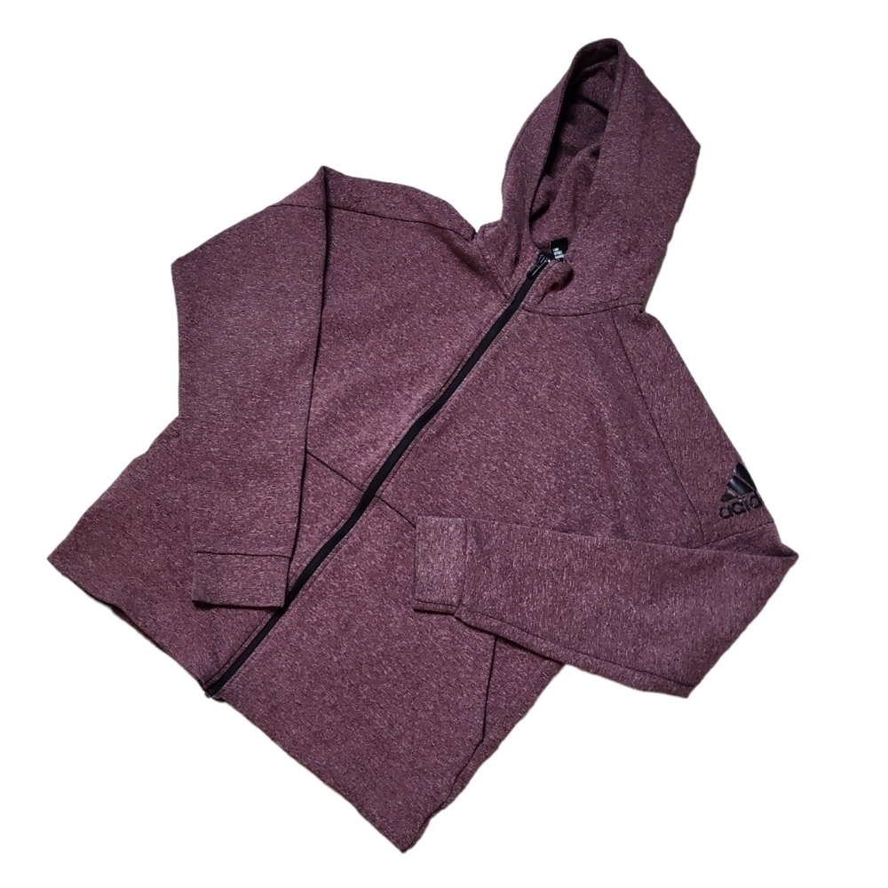 Adidas Zip Up Hoodie Burgandy Size M